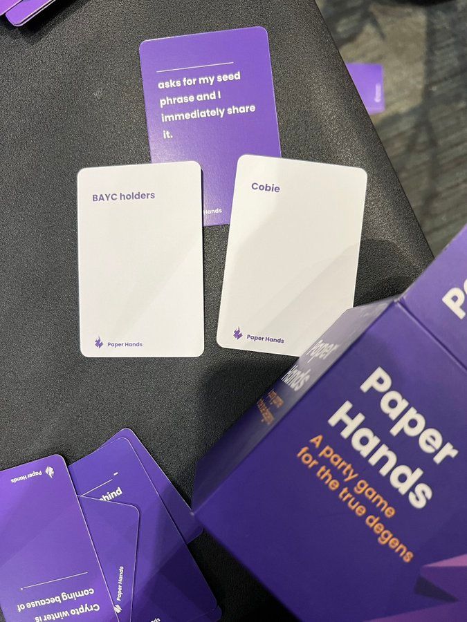 Paper Hands card game on a table
