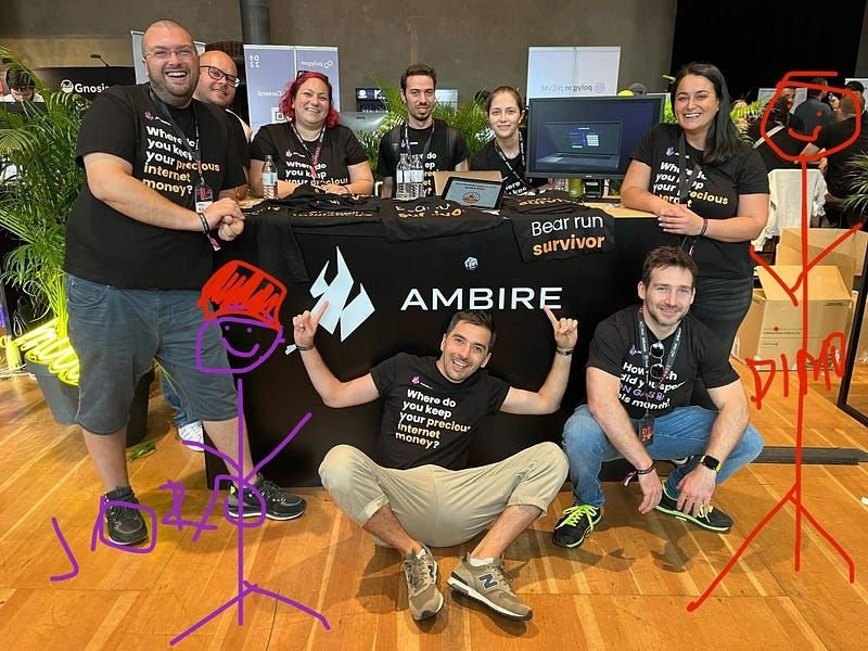 Ambire's team posing for a photo at an event.