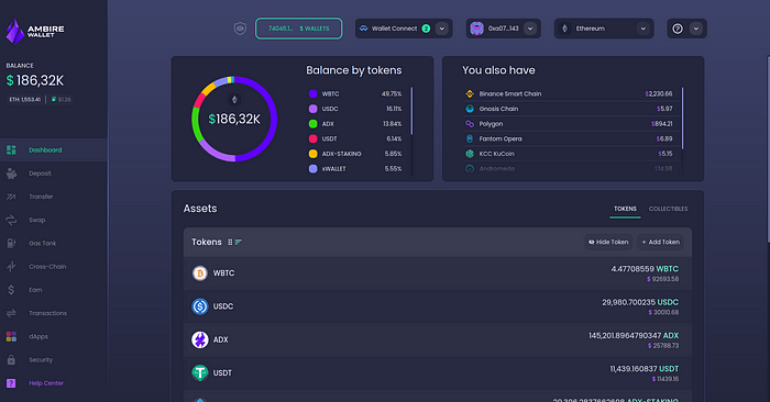 Ambire Wallet dashboard