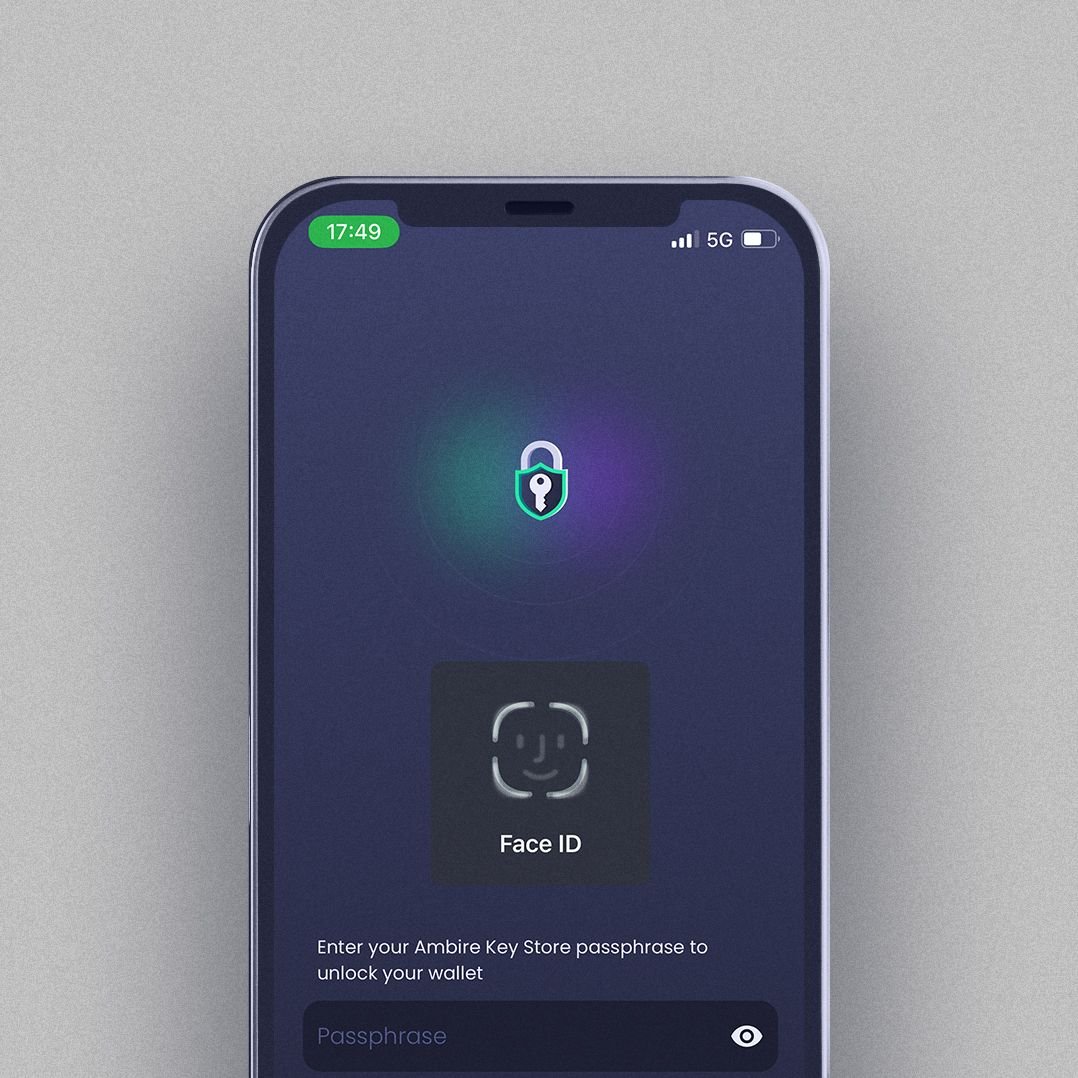 Using biometrics authentication to login to Ambire Wallet Mobile App
