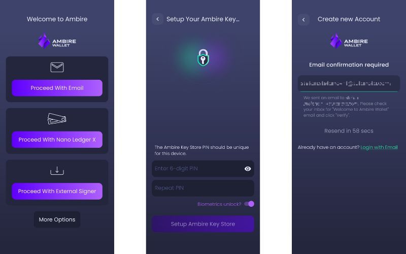 Create a web3 wallet on Ambire Wallet's mobile app