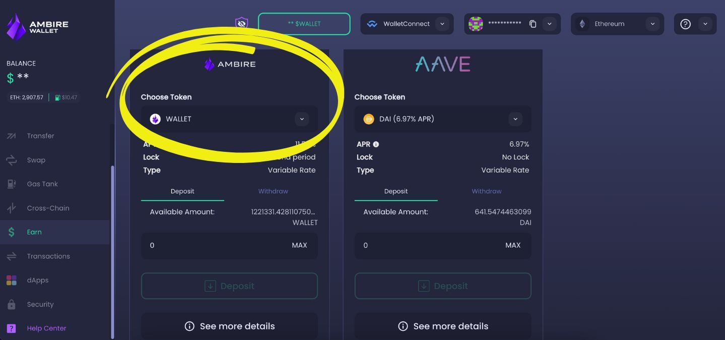Staking $WALLET and $ADX via Ambire Wallet