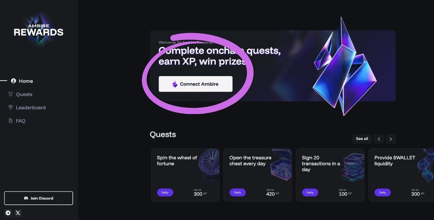 Connect Ambire Extension to Ambire Rewards app