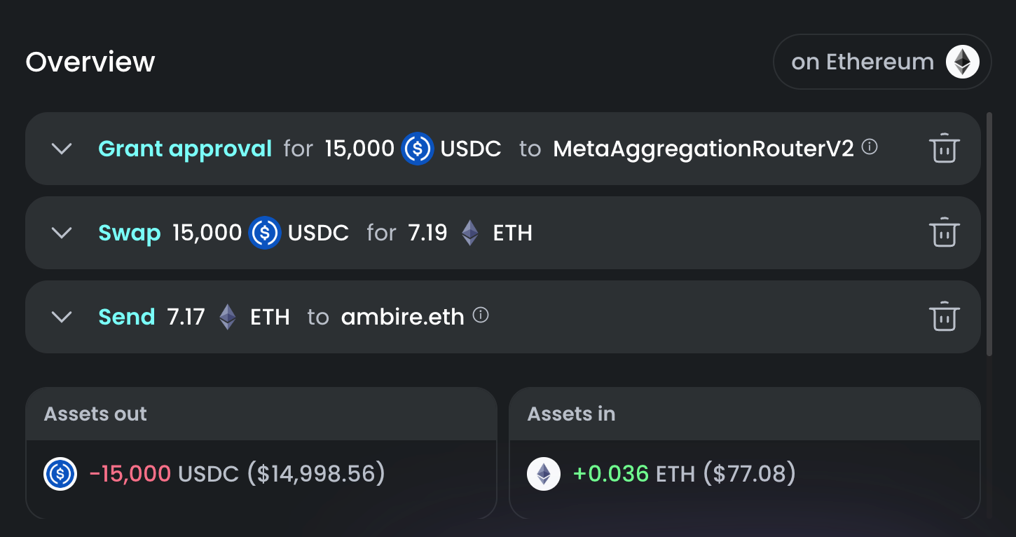 Batching multiple actions in a one transaction