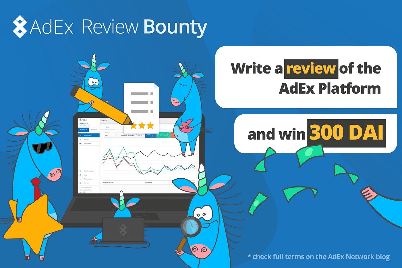 AdEx Review Bounty: Write about the AdEx Platform and earn 300 DAI*
