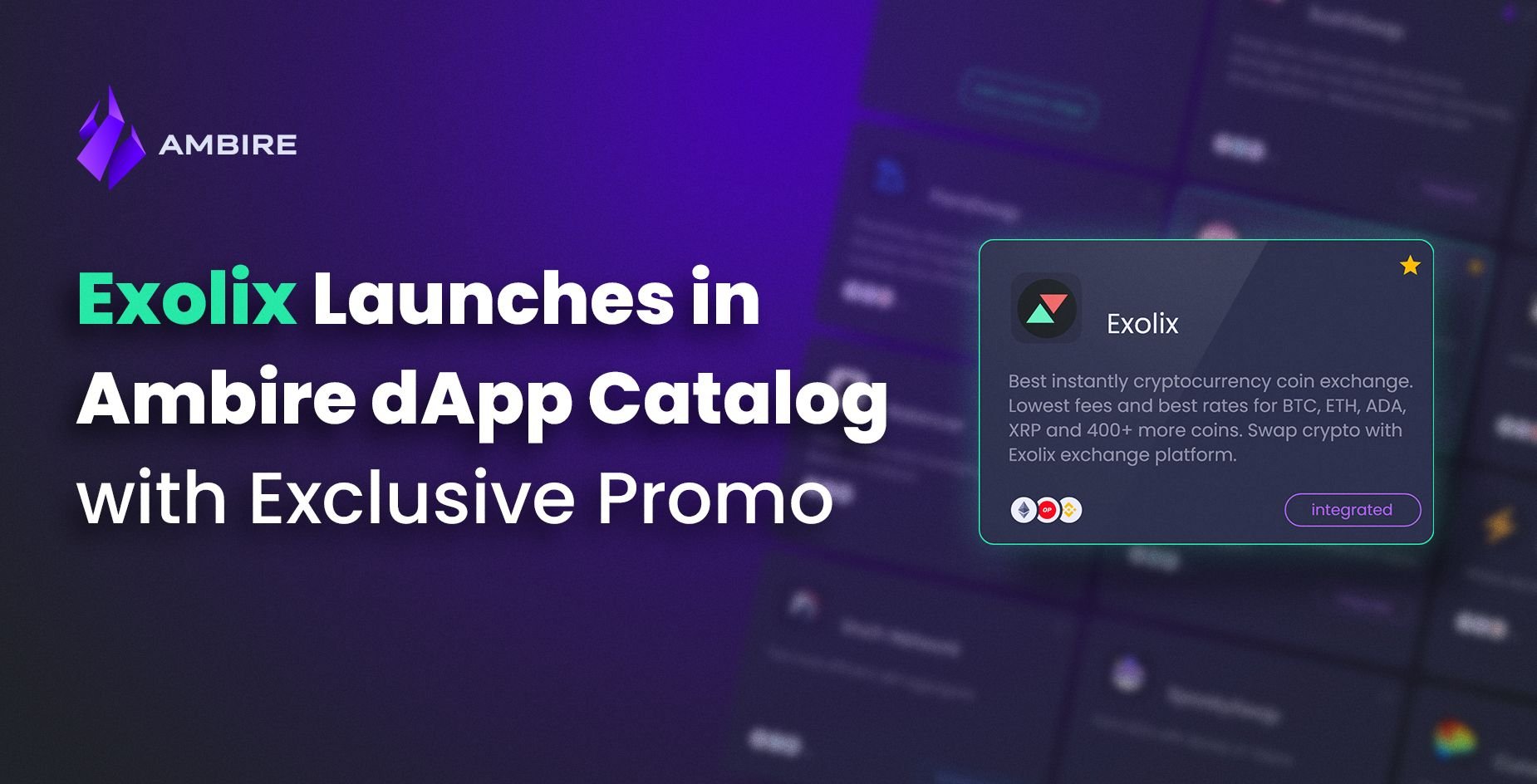 Exolix Launches in Ambire dApp Catalog with Exclusive Promo
