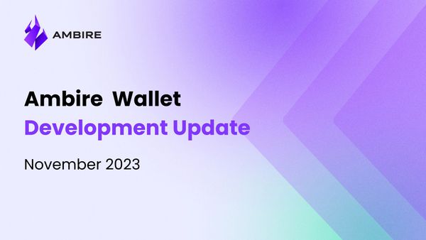 Ambrie Wallet development update - November 2023