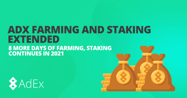 ADX Farming and Staking periods extended